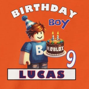 Kids Roblox birthday t-shirt, Kid birthday t-shirt, Birthday BOY shirt, Custom Roblox birthday shirt