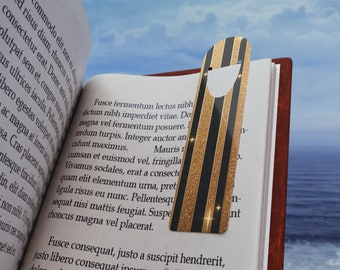 Gold Glitter Black is GOLD Striped Bookmark