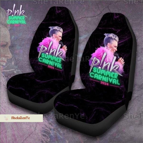 P!nk Pink Car Seat Cover, Pink Summer Carnival 2024 Car Seat Covers