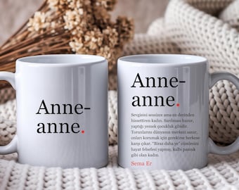 Personalized Anneanne mug with definition – Gift for Anneanne – Turkish Grandma gift idea – Ceramic mug with desired name