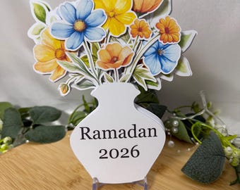 Ramadan Desk Calendar 2026 with Floral Design | Islamic Daily Calendar | German & Turkish | Ramadan Decoration Gift