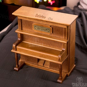 Personalised Wooden Piano Music Box|Personalized Custom Music Box|Engraved Wood Music Box|Jewelry Music Box|Holiday Gift