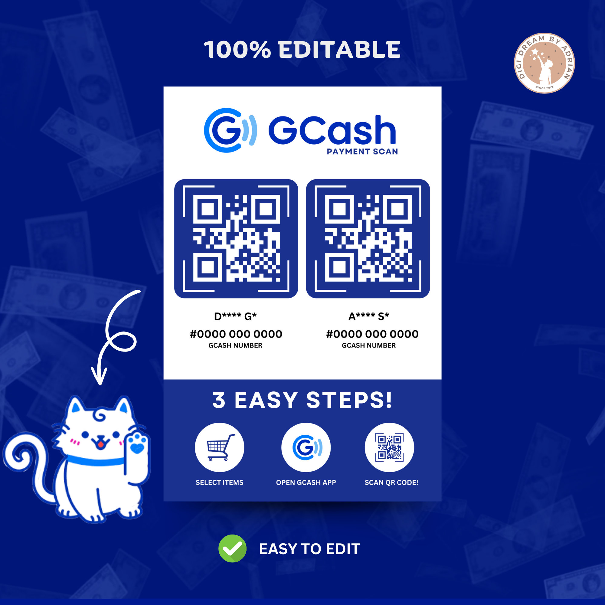 GCASH Transaction Form Template Ready Made Printable and Editable