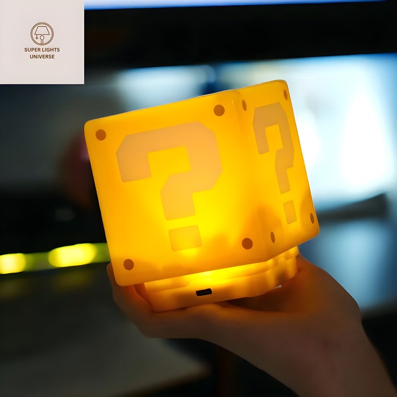 Super Mario Night Light Lamp Mario Bros Yellow Night Light Lamp Mario