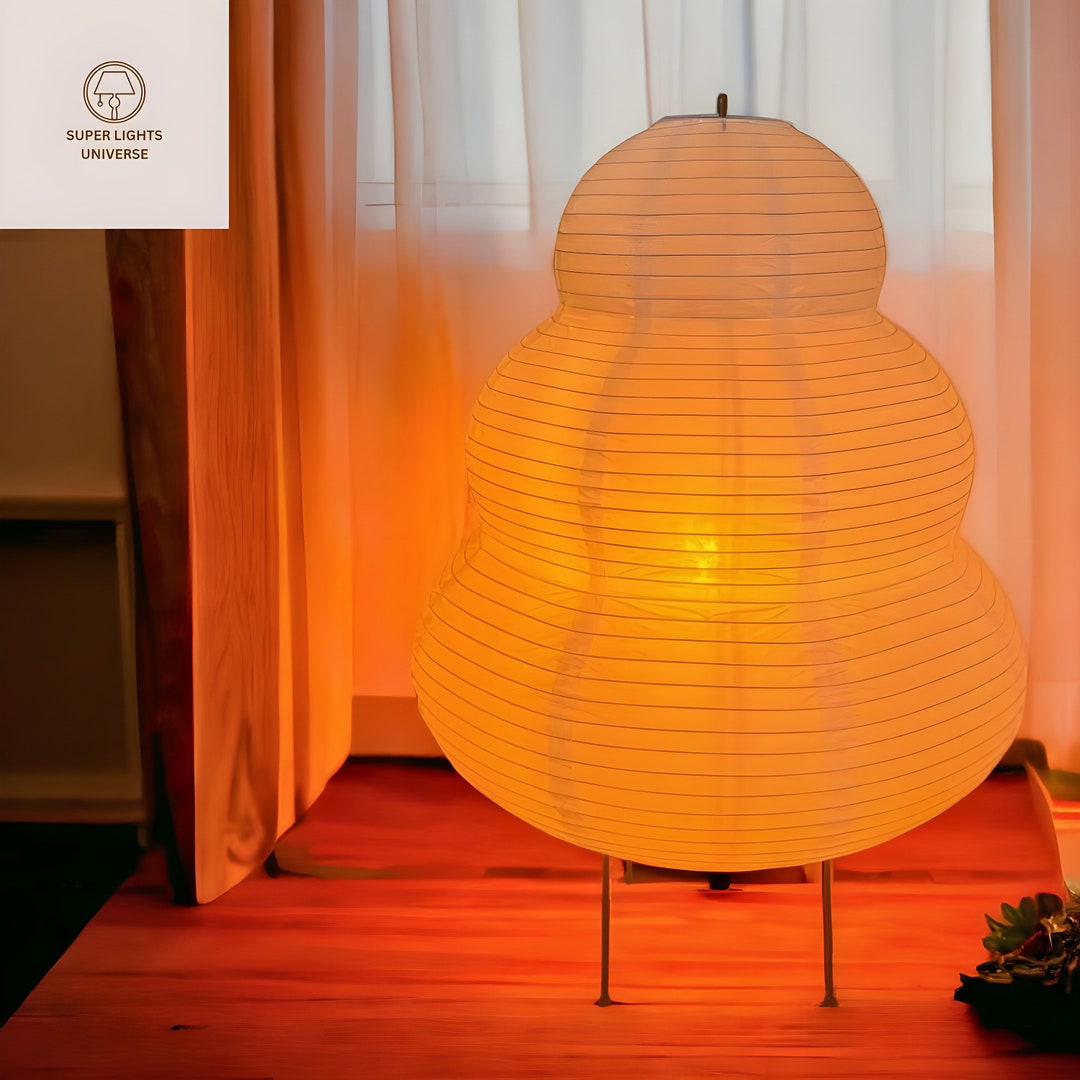 Lampadaire japonais en papier de riz Lampadaire de salon à intensité