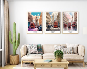 Digital Print Painting of Cities of the Worlds - London in 3 different types (instant download)