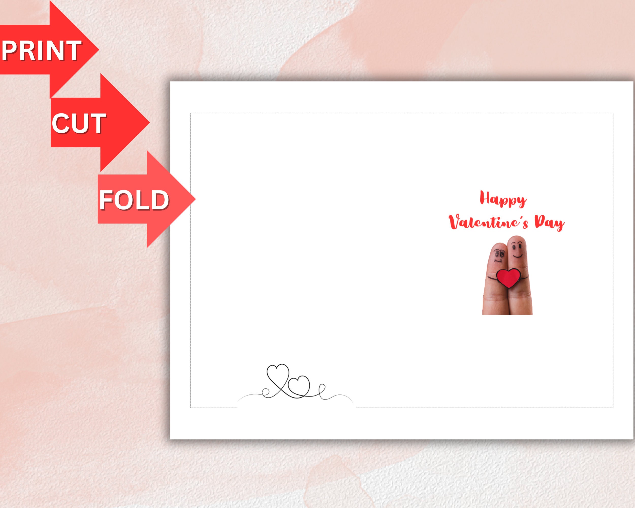 Happy Valentine's Day Printable Card / Instant Download PDF / Card ...