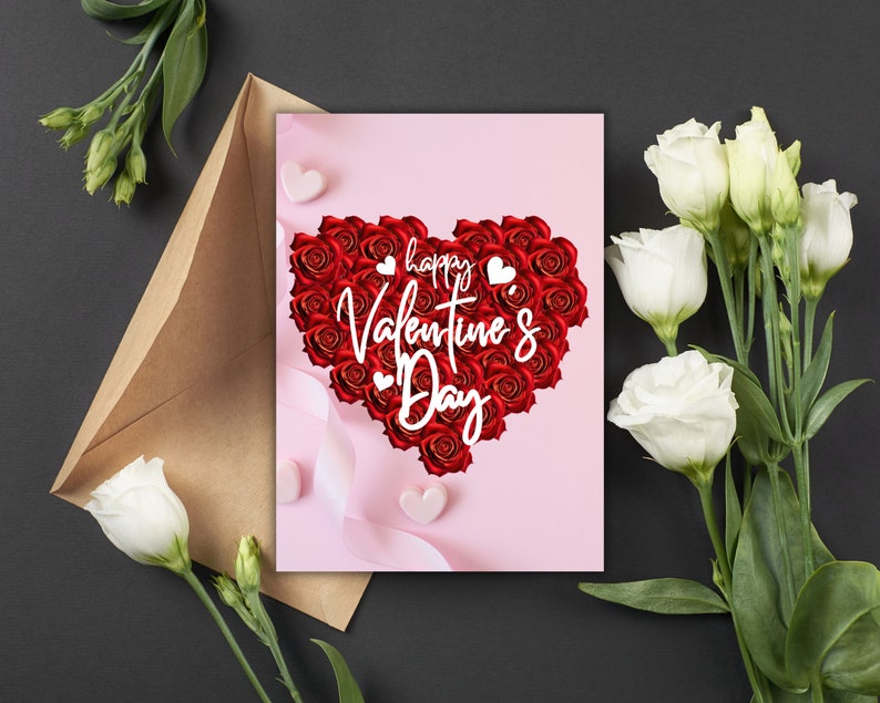Happy Valentine's Day Printable Card / Instant Download PDF / Card ...
