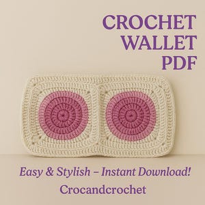 Patrón PDF de billetera de crochet – Tutorial fácil de monedero de crochet – Descarga digital para principiantes – Patrón de billetera pequeña hecha a mano