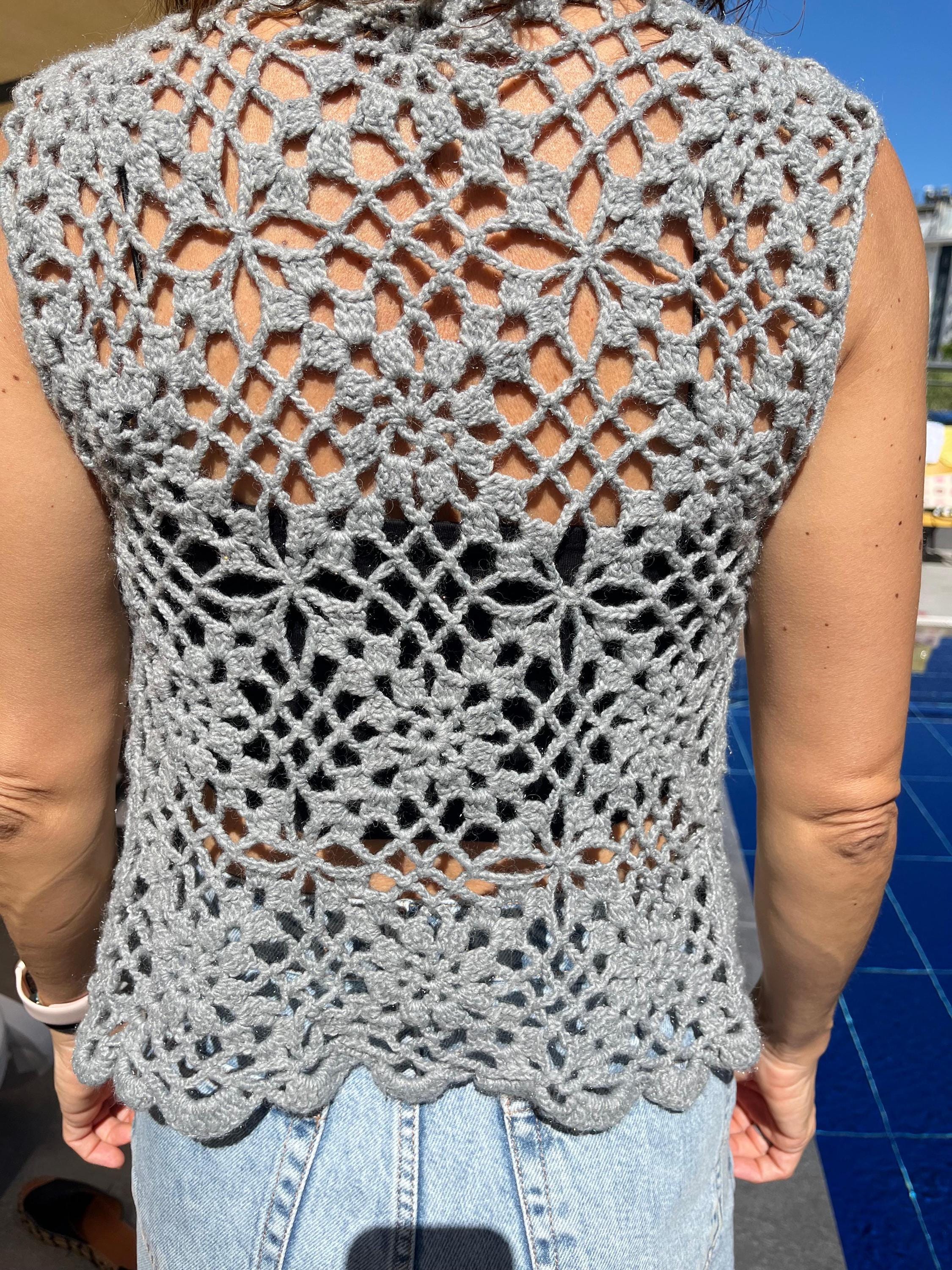 Unisex Apricot Knit Beach Vest With Crochet Openwork And Long Tassel Fringe For Summer Season main image 1