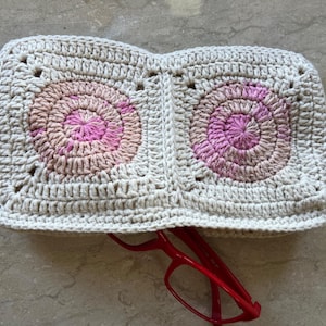 Boho Crochet Granny Square Wallet: Handmade Cotton Small Purse