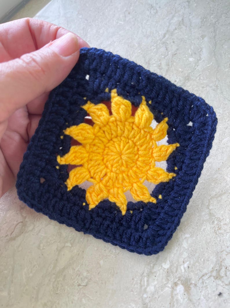 Sun Granny Square Crochet Pattern PDF | Easy Sun Motif | Crochet Sun ...
