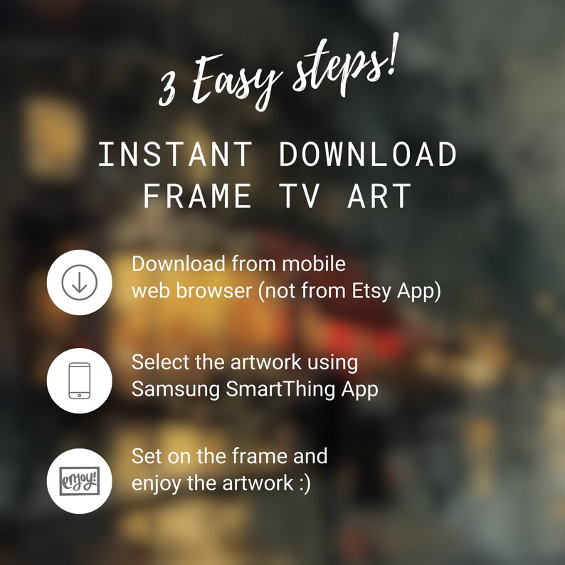 Frame TV Art Vintage People Walking in the City at Night Paris at Night