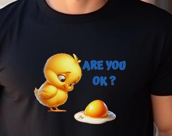 Camiseta gráfica divertida de Chick '¿Estás bien?': Camiseta humorística de animales