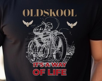 Camiseta con gráfico de motocicleta vintage: estilo motero Oldskool