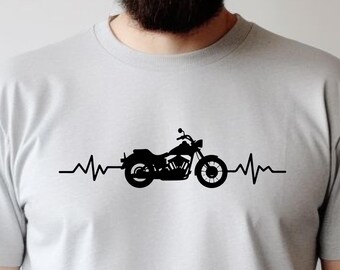 T-shirt met hartslagmotor | Shirt met print Biker Pulse