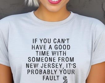 Camiseta con el diseño de la falla de Nueva Jersey, orgullo del estado jardín, camiseta gráfica de algodón, prenda de recuerdo.