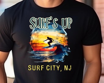 Camiseta de Jersey Shore: Retro Sunset Surf City, NJ