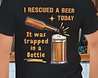 Camiseta gráfica "Beer Rescue": Camiseta unisex de algodón para amantes de la cerveza.