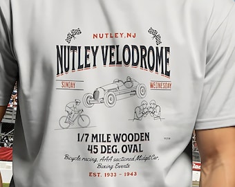 Camiseta de ciclismo de carreras vintage del Velódromo Nutley / Nostalgia de Nueva Jersey