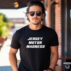 Camiseta Jersey Motor Madness, Camiseta Racing Script, Orgulho de Nova Jersey, Camiseta de Pilotos, Comfort Color