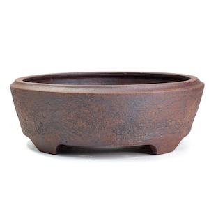 Round 9.25” Red Iron Unglazed Stoneware Bonsai Pot