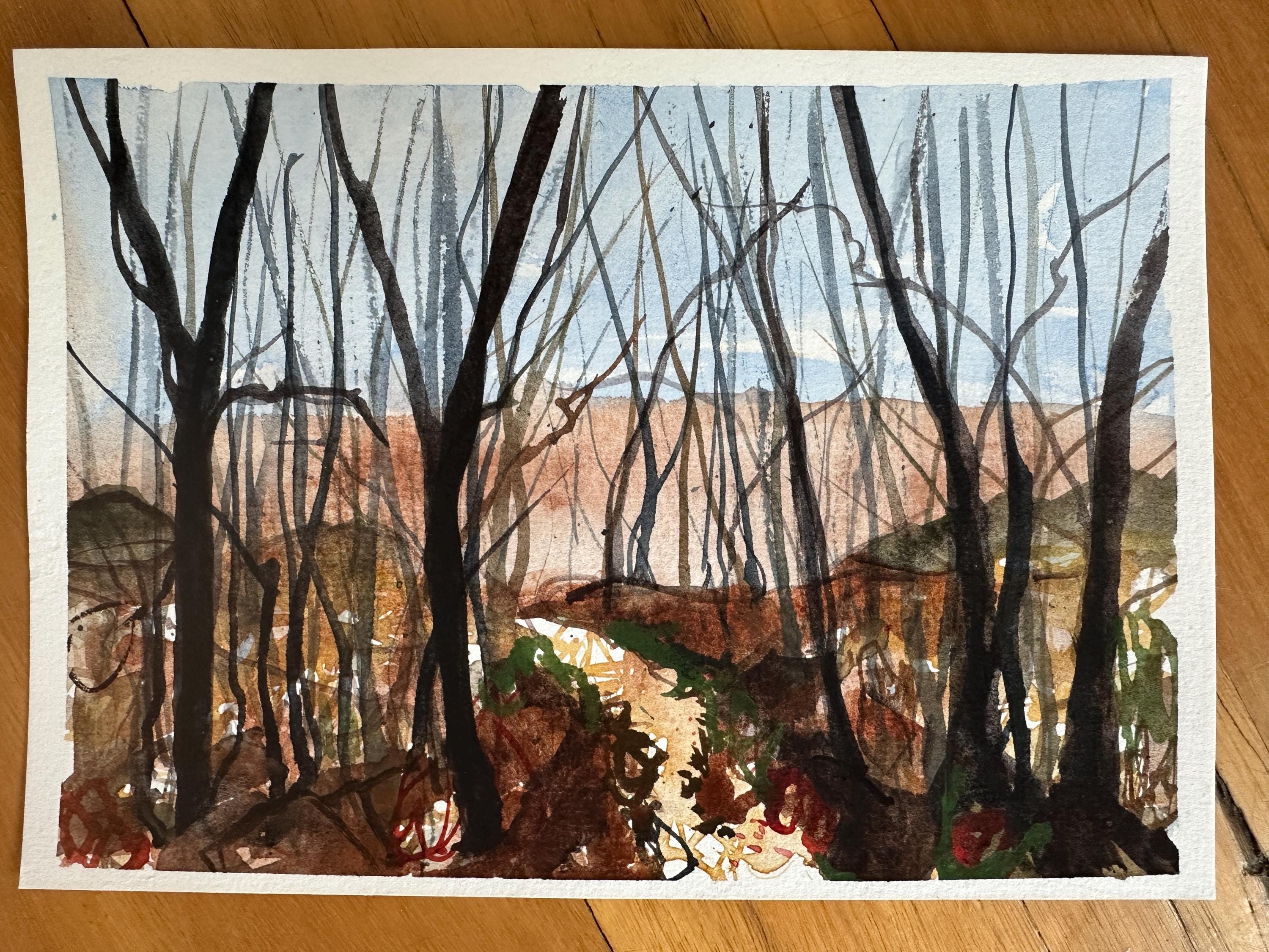 オーストラリアの風景画水彩画、オリジナルアート - Etsy 日本