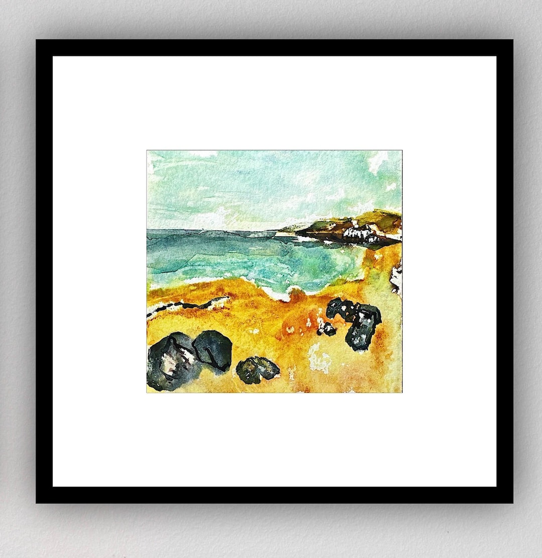 Original Expressive Abstract Seaside Watercolour Painting, Provided in ...