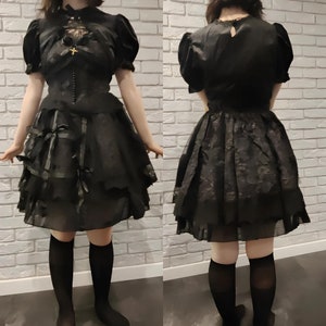 Lolita Dress, Gothic Black Velvet Medieval Goth Victorian Women&#39;s Clothing Cosplay Costume Punk Party Dresses