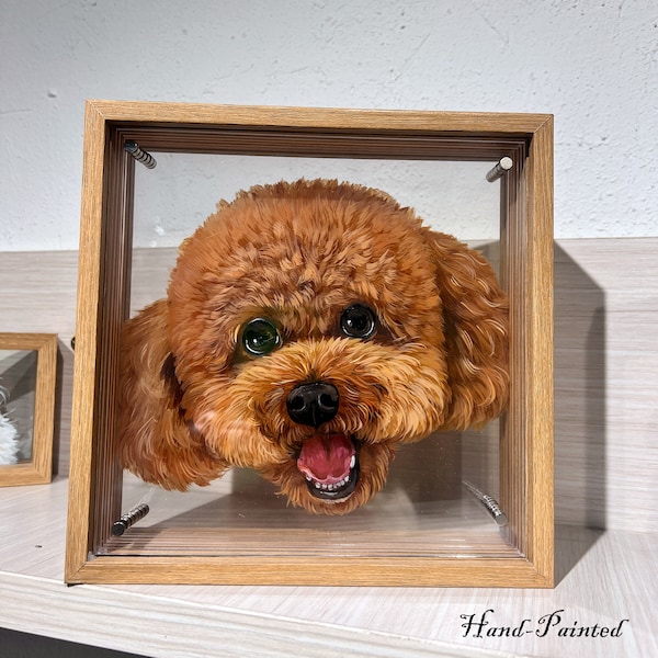 Custom 3D glass painting for pet, Multilayer painting, Pet memorial, Custom Pet Portrait, Gift, Gifts for Mother, Personalised Gifts
