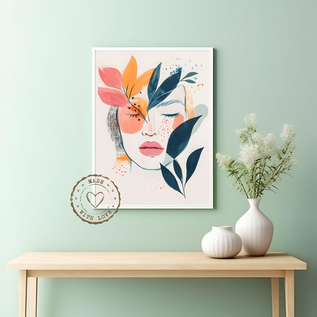 Abstract Woman Face Painting - Colorful Contemporary Art Print, Modern ...