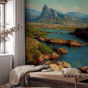 Beautiful landscape wallpaper, high mountain | Home Decor | Home Renovation | Wall Art | Peel and Stick Or Non Self-Adhesive Vinyl Wallpaper