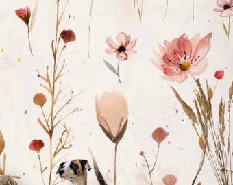 Colorful flowers white wallpaper | Floral Wall Decor | Home Renovation | Wall Art | Peel and Stick Or Non Self-Adhesive Vinyl Wallpaper