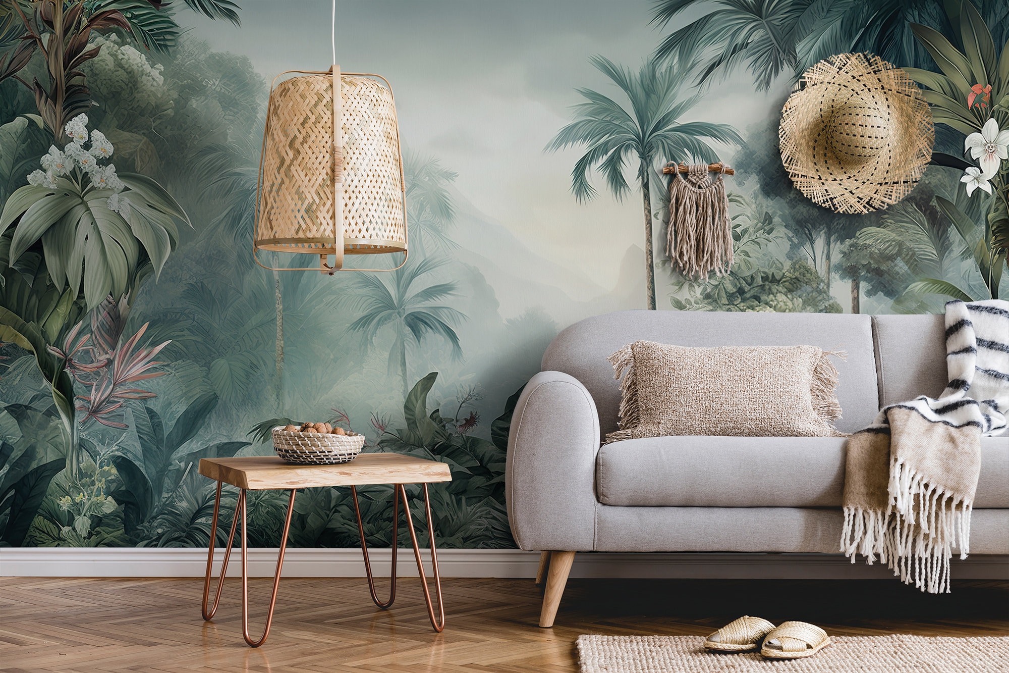 Palm Tree Jungle Tropical Wallpaper | Wall Decor | Home Renovation