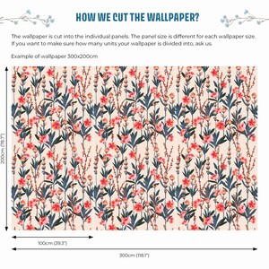 Pink small tropical flowers wallpaper Floral Wall Decor Home Renovation Wall Art Peel and Stick Or Non Self-Adhesive Vinyl Wallpaper zdjęcie 8