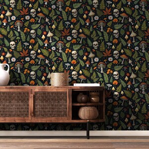 Halloween Wallpaper, Forest Mushroom, Skull Wall Mural | Home ...