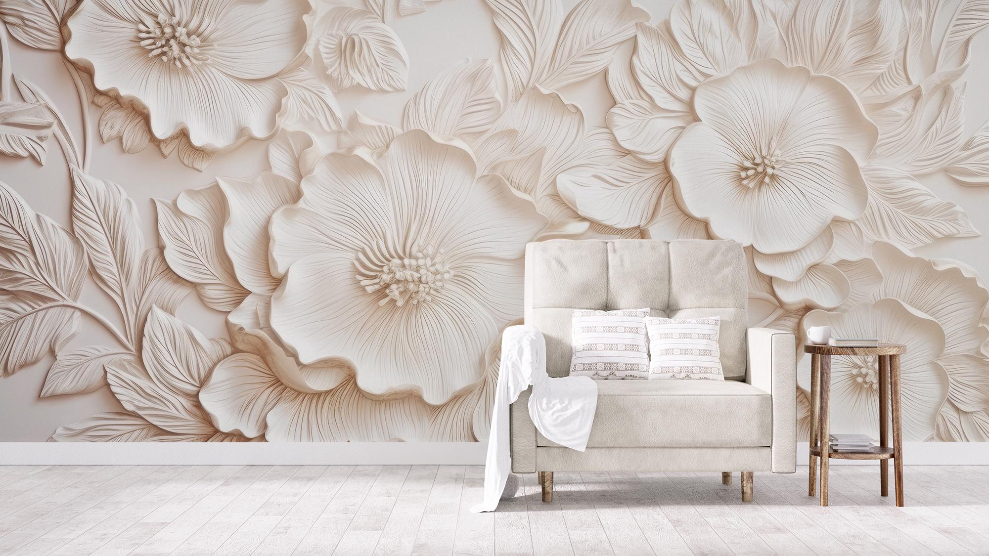 Floral Elegant Wallpaper, Abstract Home Decor | Home Renovation | Wall Art  | Peel and Stick or Non Self-adhesive Vinyl Wallpaper - Etsy, image size:2000x1125