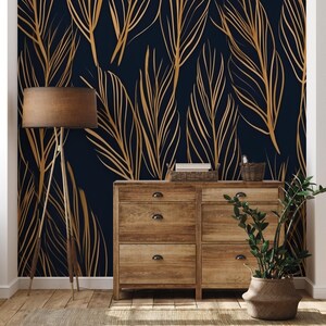 Tropical leaves wallpaper, nature Wall Mural | Home Renovation | Wall Art | Peel and Stick Or Non Self-Adhesive Vinyl Wallpaper