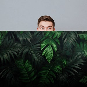 Dark Green Tropical Wallpaper, Palm Leaf | Wall Decor | Home Renovation ...