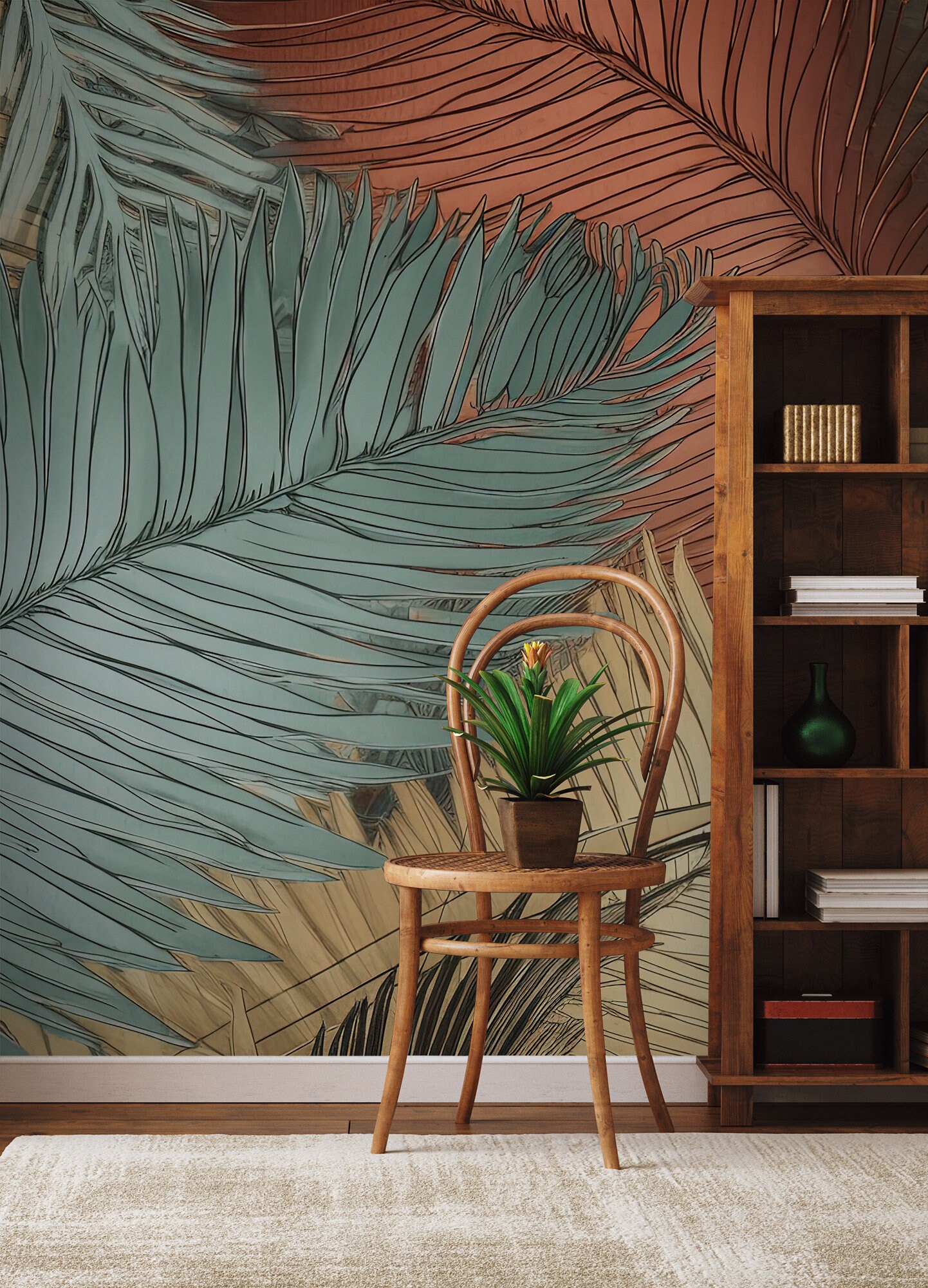 Botanical Tropical Wallpaper, Palm Leaf | Wall Decor | Home Renovation ...