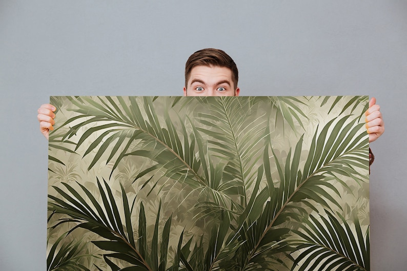 Buy Tropical Plant Wallpaper, Palm Tree Print Wall Decor Home