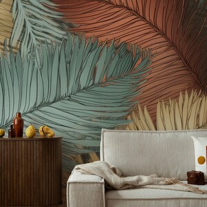 Botanical Tropical Wallpaper, Palm Leaf | Wall Decor | Home Renovation ...