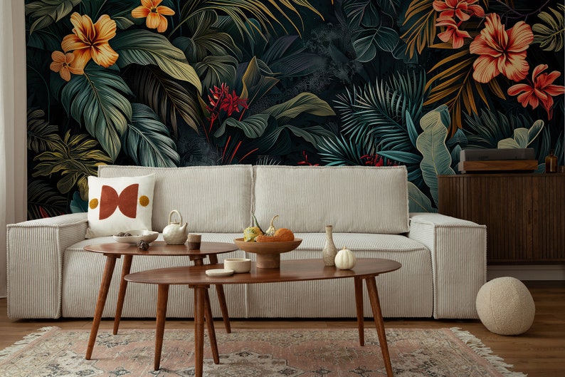 Jungle Landscape, Tropical Wallpaper | Wall Decor | Home Renovation