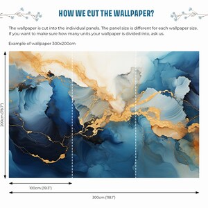 Abstrakte blaue und gelbe Fototapete Wanddekoration Hausrenovierung Wandkunst Vinyl-Tapete zum Abziehen und Aufkleben oder nicht selbstklebend Bild 8