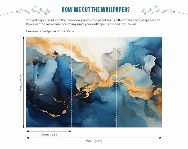 Abstrakte blaue und gelbe Fototapete Wanddekoration Hausrenovierung Wandkunst Vinyl-Tapete zum Abziehen und Aufkleben oder nicht selbstklebend Bild 8