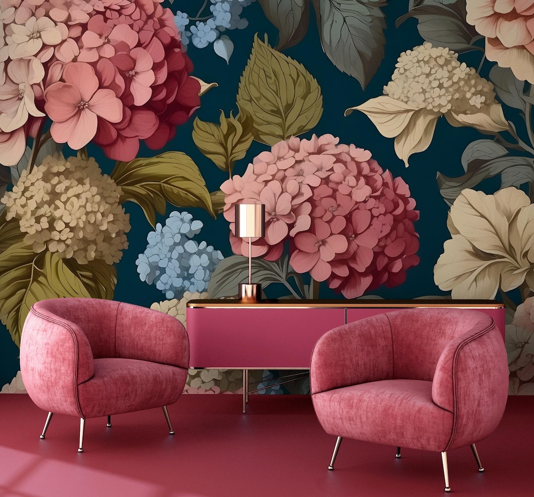 Vintage Botanical Wallpaper, Floral Wall Mural | Home Renovation | Wall ...