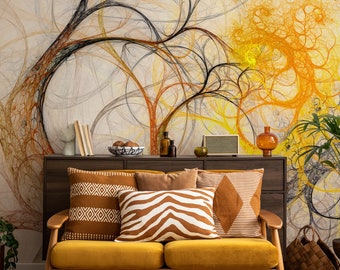 Mysterious tree branch wallpaper | Wall Decor | Home Renovation | Wall Art | Peel and Stick Or Non Self-Adhesive Vinyl Wallpaper