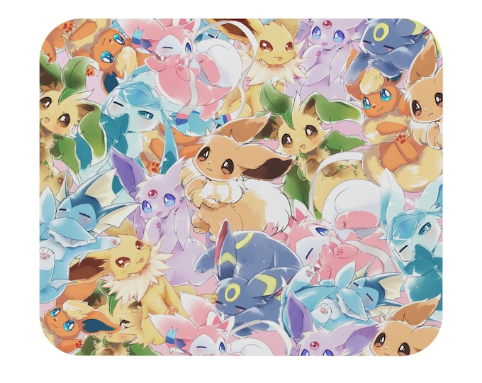 Colourful Eevee Eeveelutions Mouse Pad