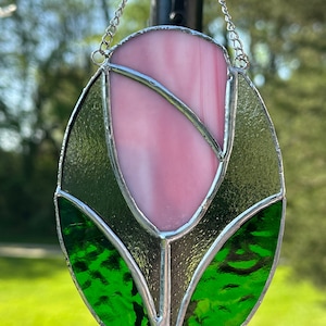 Stained Glass Tulip Suncatcher