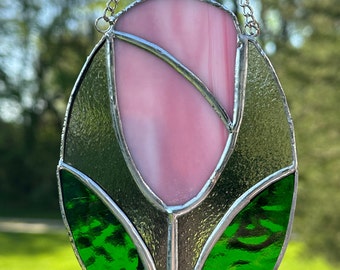 Stained Glass Tulip Suncatcher